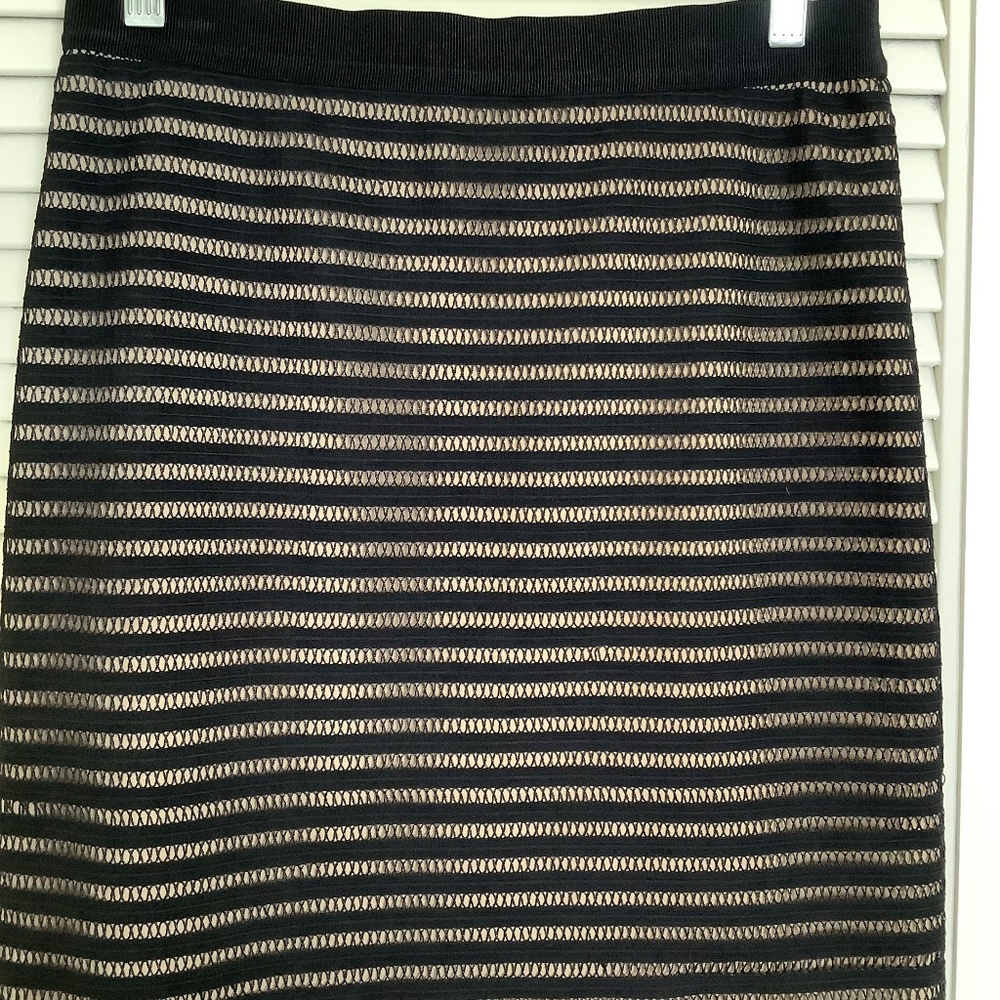 Ann Taylor black mesh overlay skirt, size 4